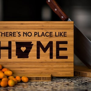 Personalized Arkansas State Engraved Cutting Board by Left Coast Original