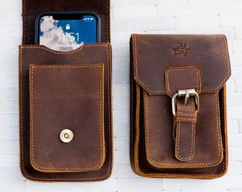 The Sanford Leather Phone Holder and Wallet