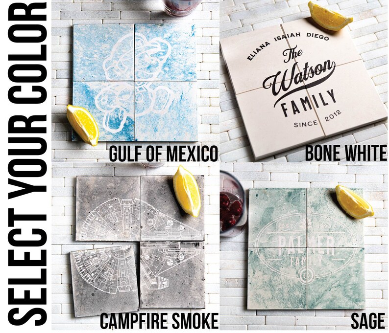 Personalized Limestone Coasters by Left Coast Original Etsy