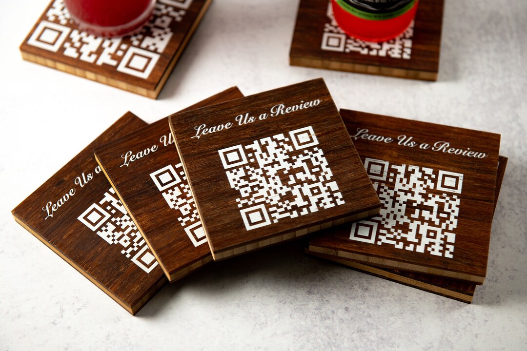 QR Code Wood Coasters Etsy