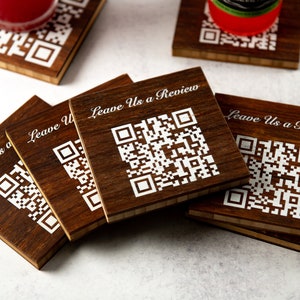 QR Code Holzuntersetzer