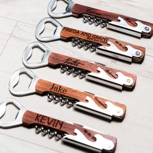 Personalized Engraved Corkscrews - Dark or White Oak