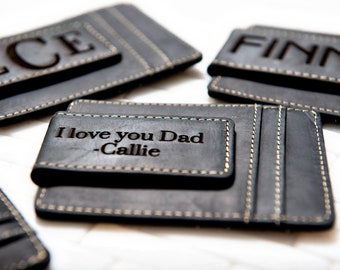 Personalized Leather Magnetic Money Clip The Sanibel by Left Coast Original