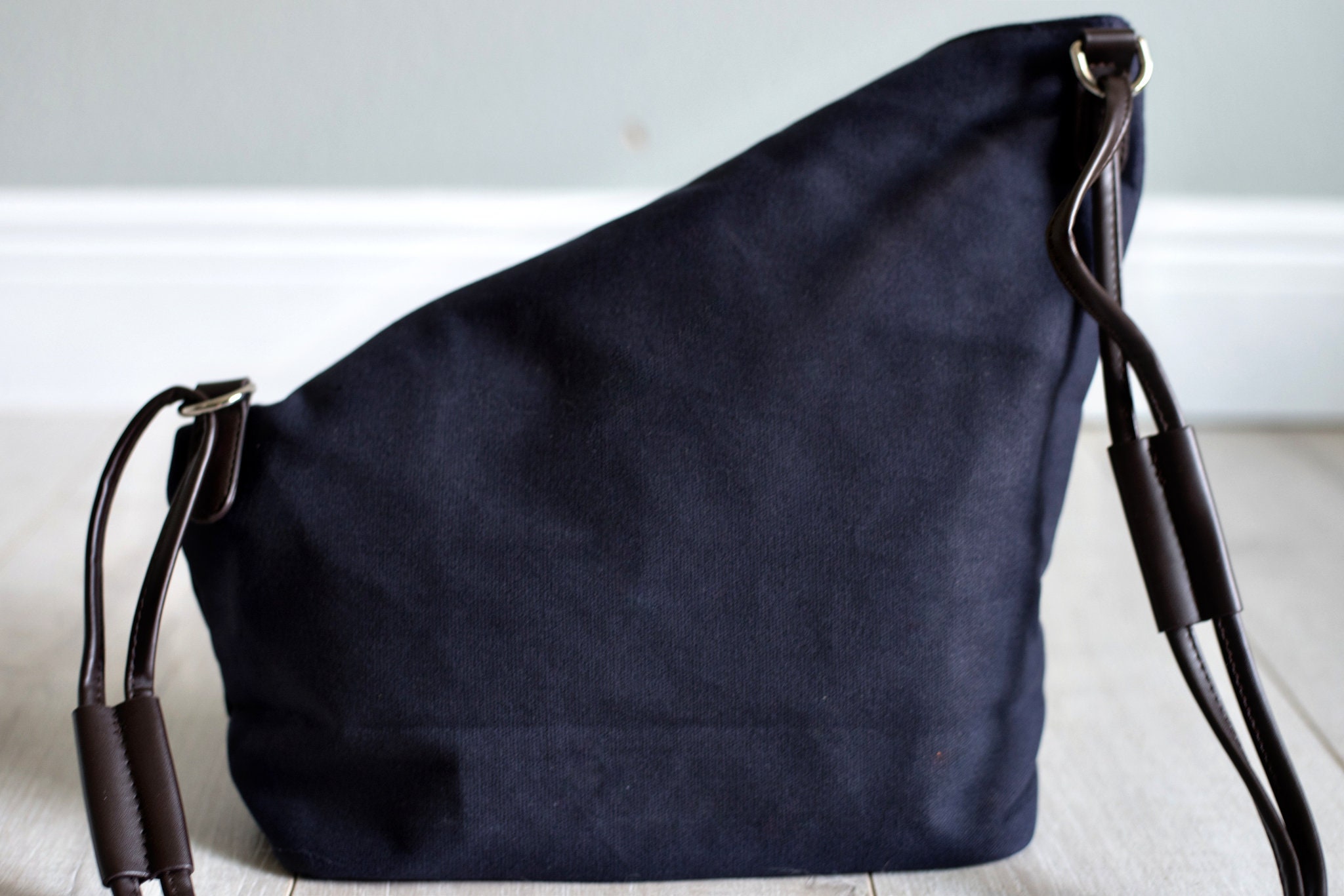 The Canvas Crossbody Hobo Tote Bag by Left Coast Original Etsy