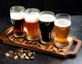 Personalized Beer Flight Tray with Optional Beer Glasses