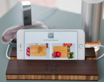 Personalized, Engraved Single Slot Phone Dock by Left Coast Original