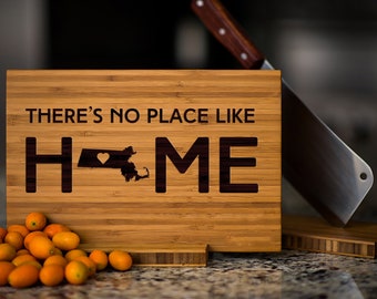 Personalized Massachusetts State Engraved Cutting Board by Left Coast Original