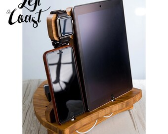 Apple Watch Charging Station Dock iPhone iPad Stand Father Her Him Men Women Wedding Bride Groom The Sailing Dock