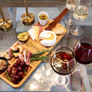 Personalized Tapas Board Serving Tray for Appetizers and Charcuterie with Handle