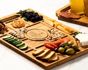 Personalized Charcuterie Planks and Beer Flights - 4 Styles and Gift Sets Available