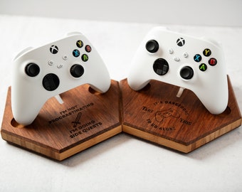 Personalized Wood Stand and Charging Station Gaming Controllers - Gift for Gamers