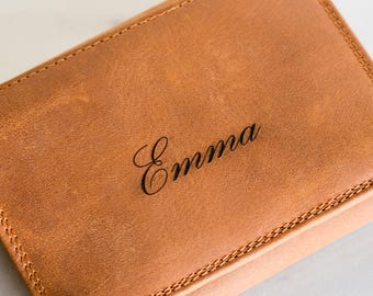 Personalized, Engraved Womans Leather Wallet The Palm Beach by Left Coast Original