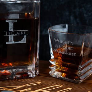 Personalized Engraved Decanter Full Set With Wood Box, Glasses, and ...