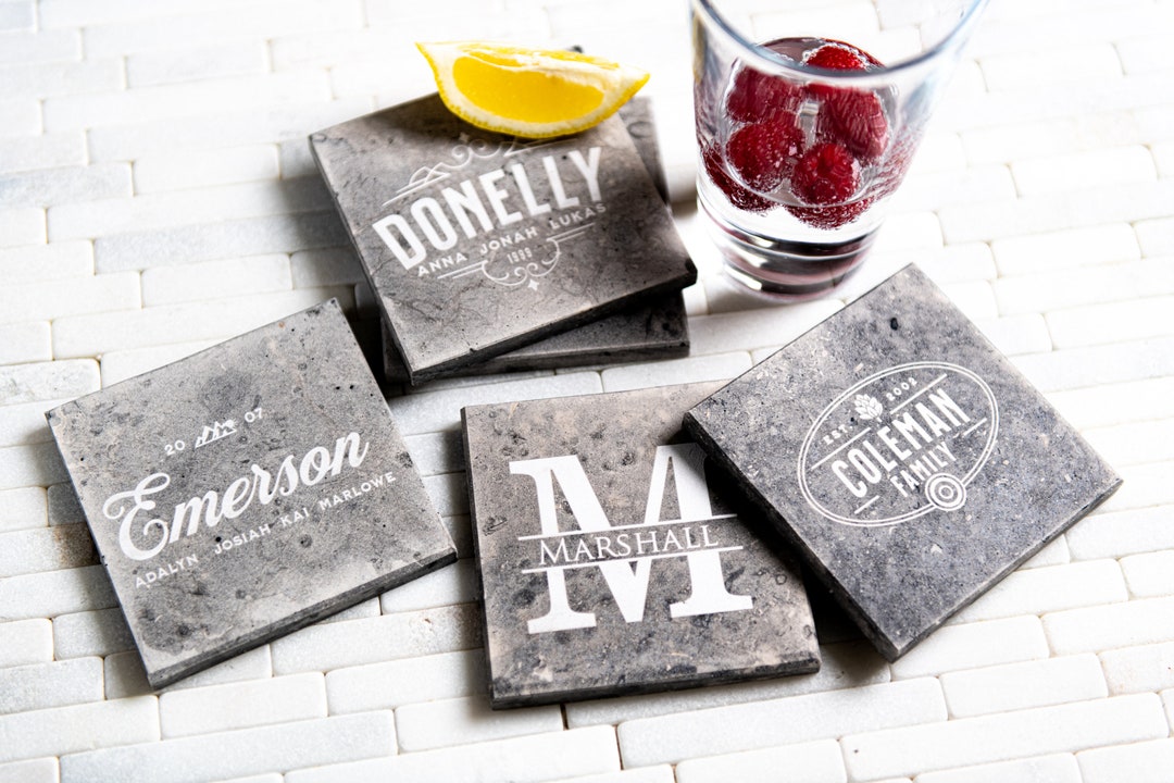 Personalized Limestone Coasters by Left Coast Original Etsy