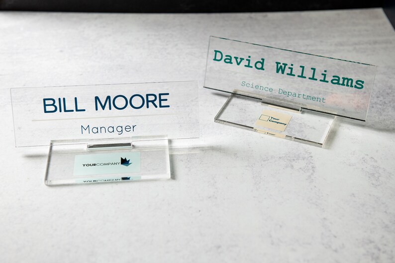 Acrylic Desk Name Plate Personalized Custom Print Etsy