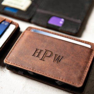 Personalized Distressed Leather Flip Wallet by Left Coast Original