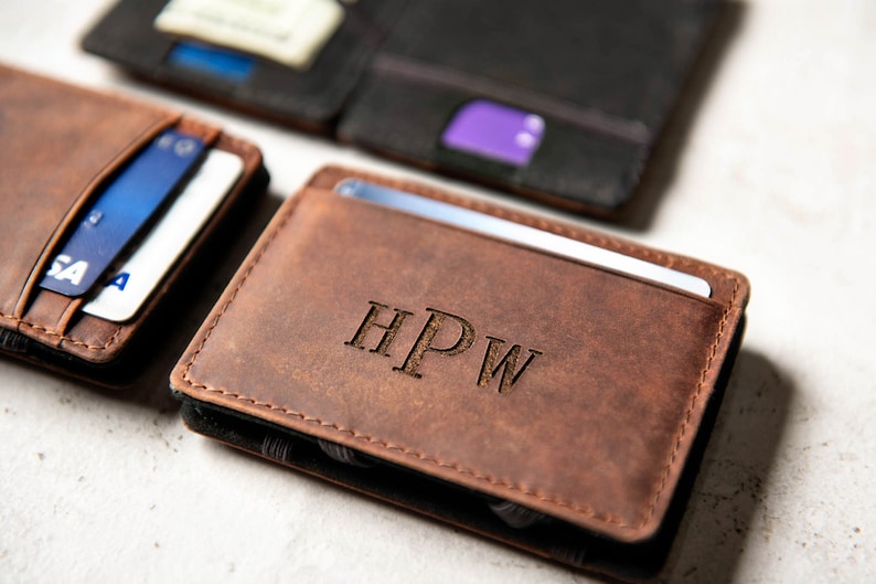 Personalized Distressed Leather Flip Wallet by Left Coast Etsy