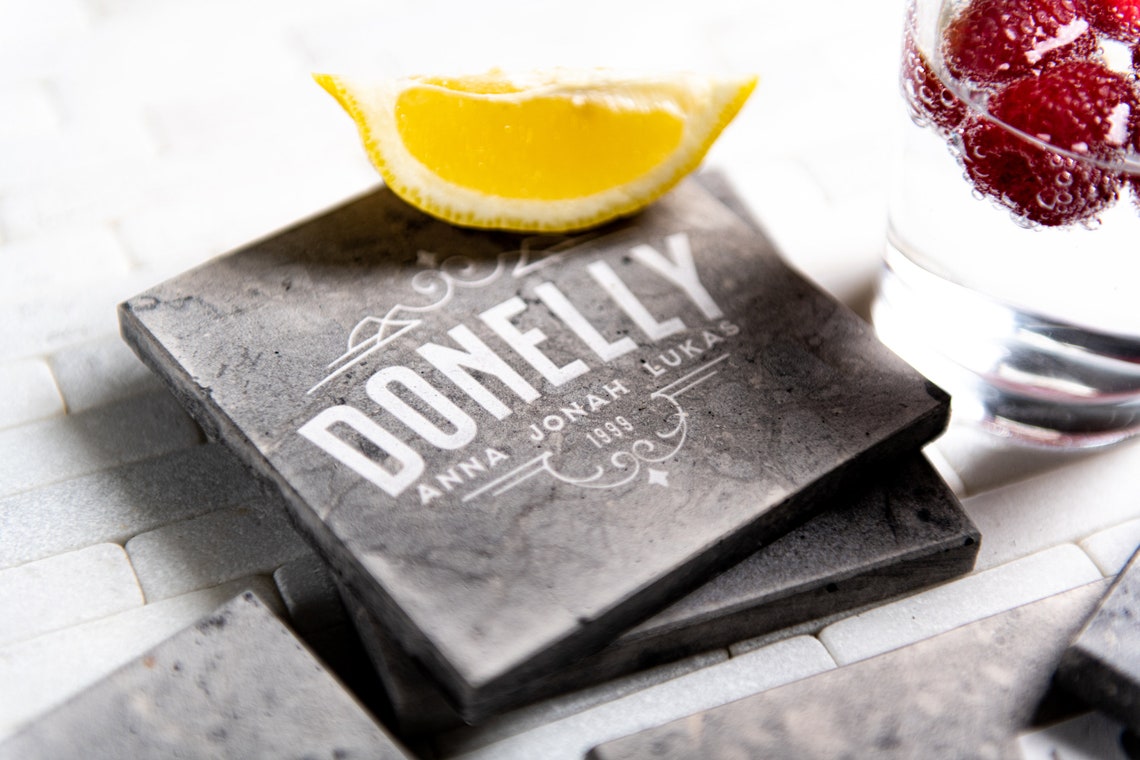 Personalized Limestone Coasters by Left Coast Original Etsy