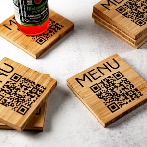 QR Code Holzuntersetzer