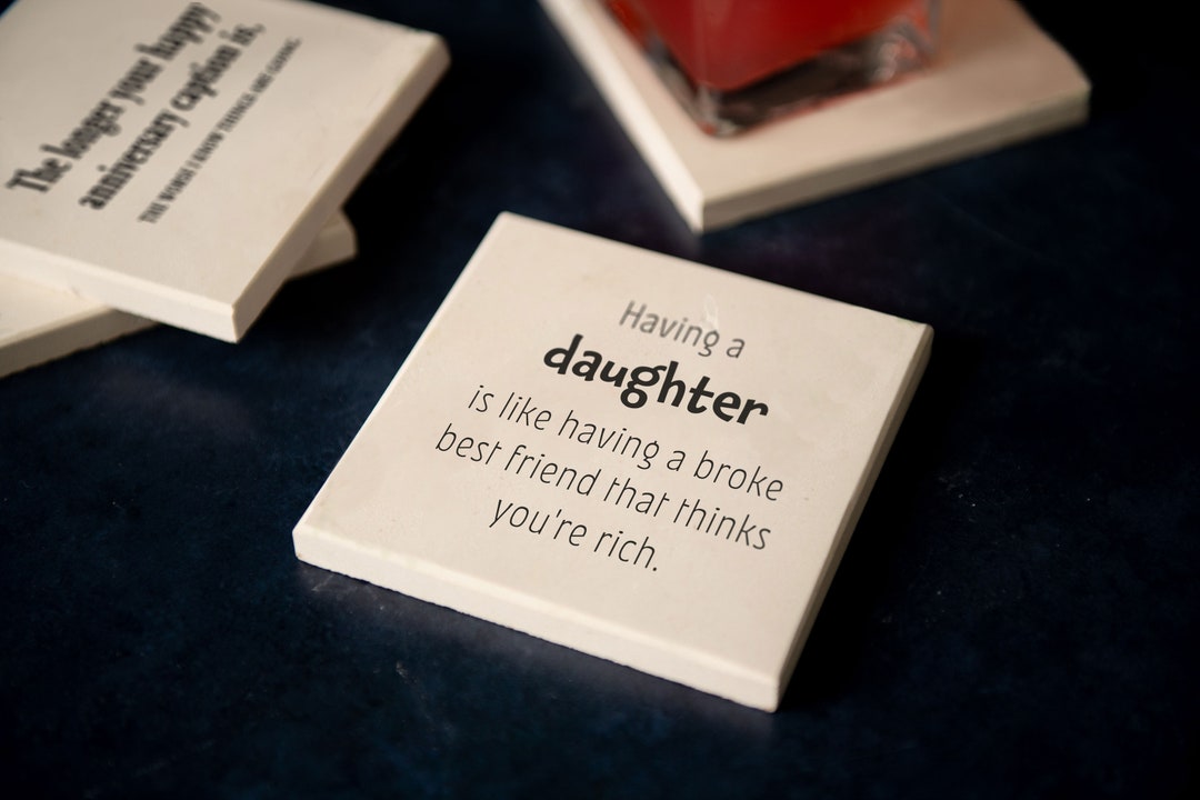 Funny Custom Limestone Coasters Set Real Stone With 52 Design & Phrase