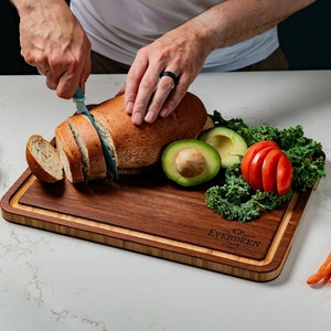 Personalized Wood Cutting Board With Juice Groove • Wedding and Anniversary Gift • Family Name Date