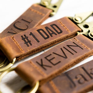 Personalized Leather Keychain Key Fob Key - The San Ann Keychain