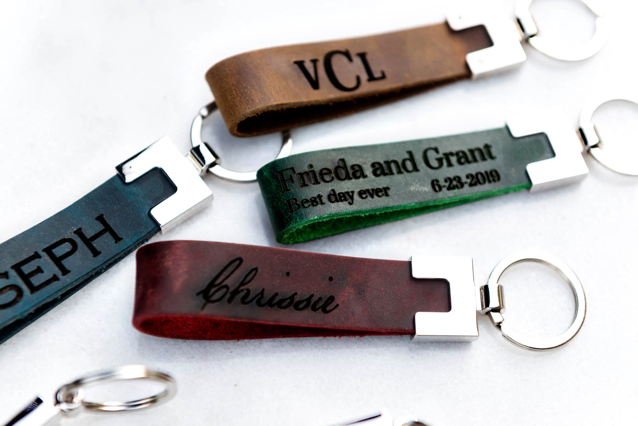 Personalized Engraved Distressed Leather Keychain the San | Etsy
