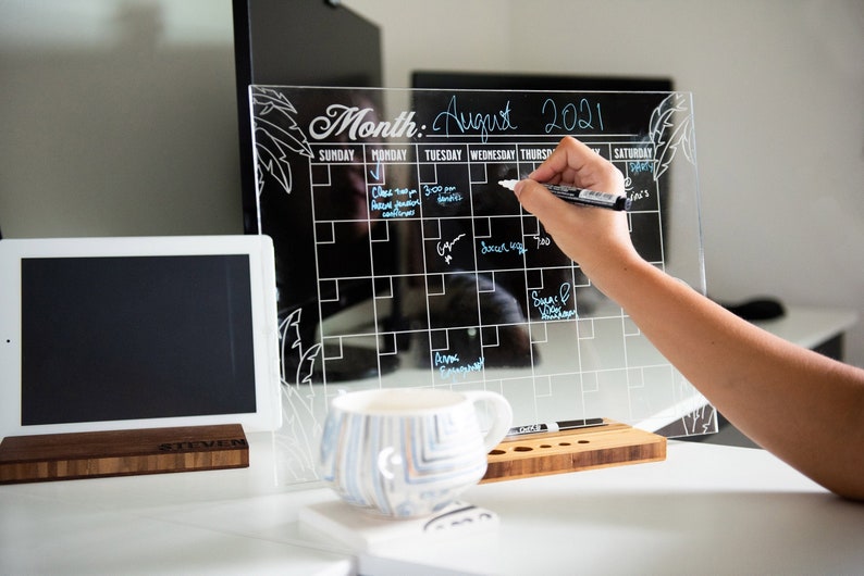 Engraved Laser Cut Acrylic Calendars and To-Do Lists by Left Coast Original 