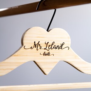 5 Shapes to Choose From Personalized Wooden Hanger The Woodwright Wedding Hanger by Left Coast Original image 9