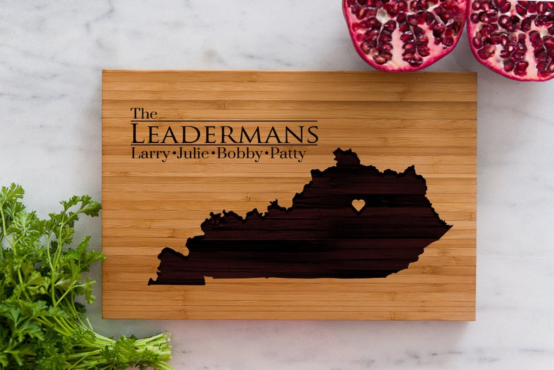 Personalized Kentucky State Engraved Cutting Board by Left Etsy