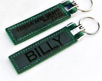 Personalized, Engraved Distressed Leather Keychain The Miami by Left Coast Original