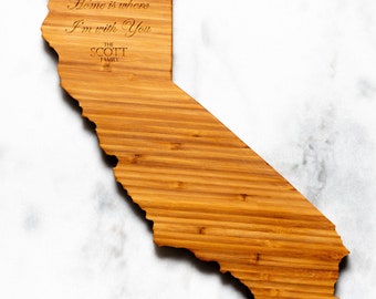 Personalized California Shaped Cutting Board | 16 Options