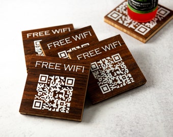 Posavasos de madera con código QR