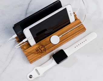 The Double Slot Apple Watch and Phone Charging Station by Left Coast Original