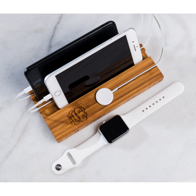 The Double Slot Apple Watch and Phone Charging Station by Left Coast Original 