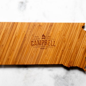 Personalized South Dakota State Shaped Cutting Board | 16 Options