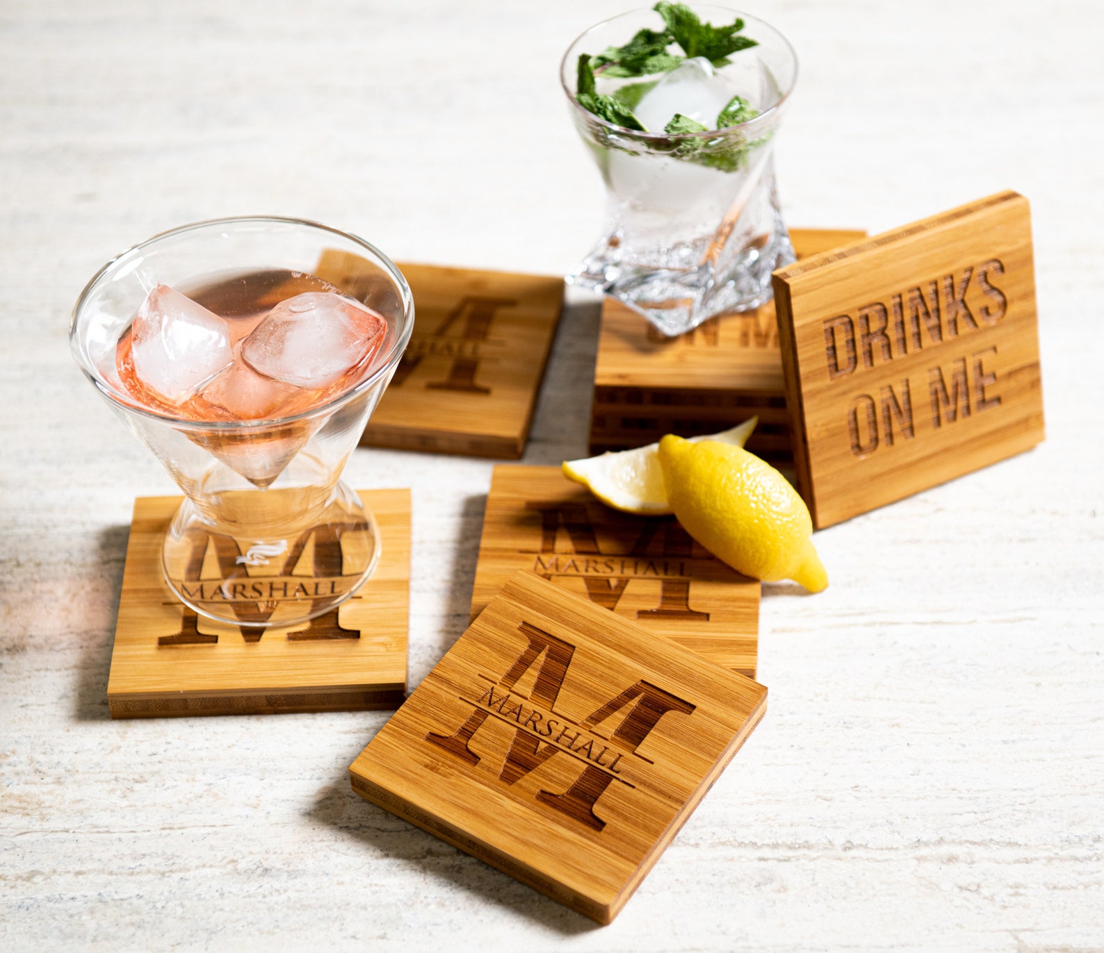 Personalized Coasters With Optional Coaster Holder by Left Coast ...