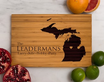 Personalized Michigan State Engraved Cutting Board by Left Coast Original