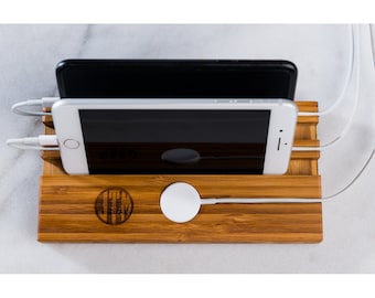 The Double Slot Apple Watch and Phone Charging Station by Left Coast Original