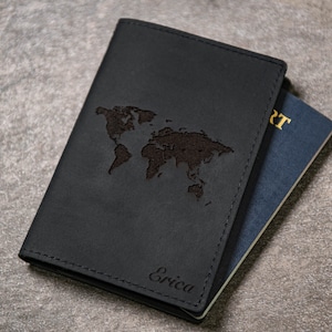 Porta pasaporte de cuero personalizado de Left Coast Original