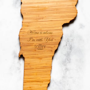 Personalisierte Vermont State Shaped Schneidebrett | 16 Optionen