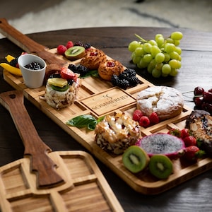 Personalized Tapas Board Serving Tray for Appetizers and Charcuterie with Handle