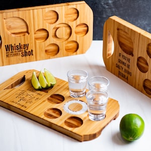 Personalized Round O' Shots Board - Custom Engraving