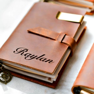 Diario in pelle invecchiata personalizzato di Left Coast Original