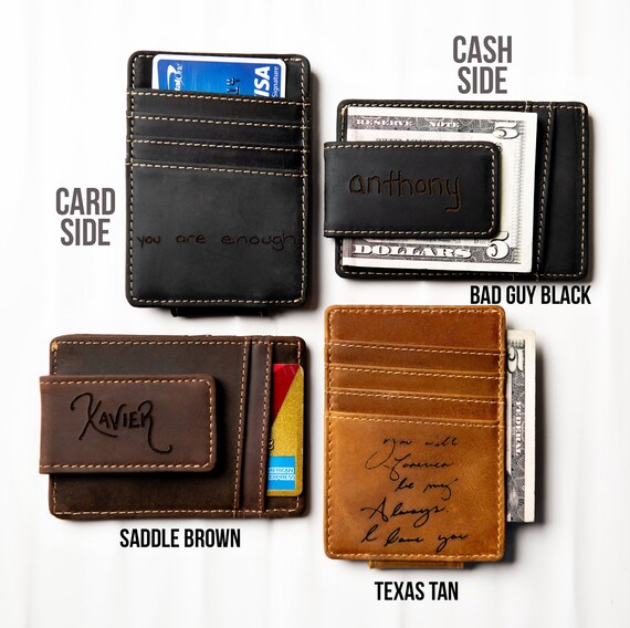 Personalized Leather Money Clip by Left Coast Original