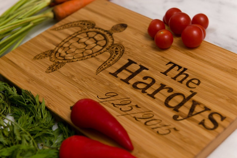 Personalized Sea Turtle Engraved Cutting Board by Left Coast Etsy