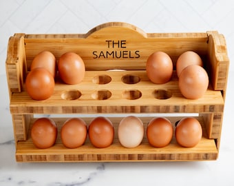 Stackable Wooden Egg Crate-unique Gift for Homesteader-kitchen Decor ...