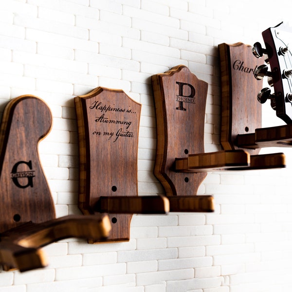 hardcover books for display Personalized Wall Mount Custom Headstock Shapes by Left Coast Original