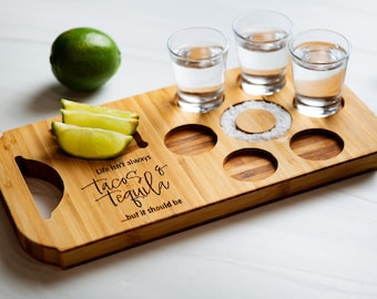 Personalized Round O' Shots Board - Custom Engraving