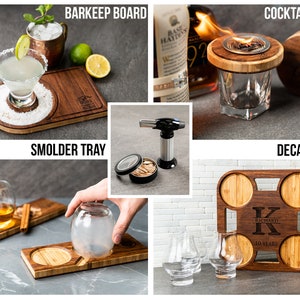 Personalized Cocktail and Decanter Trays/Boards 4 Styles and Gift Styles image 3